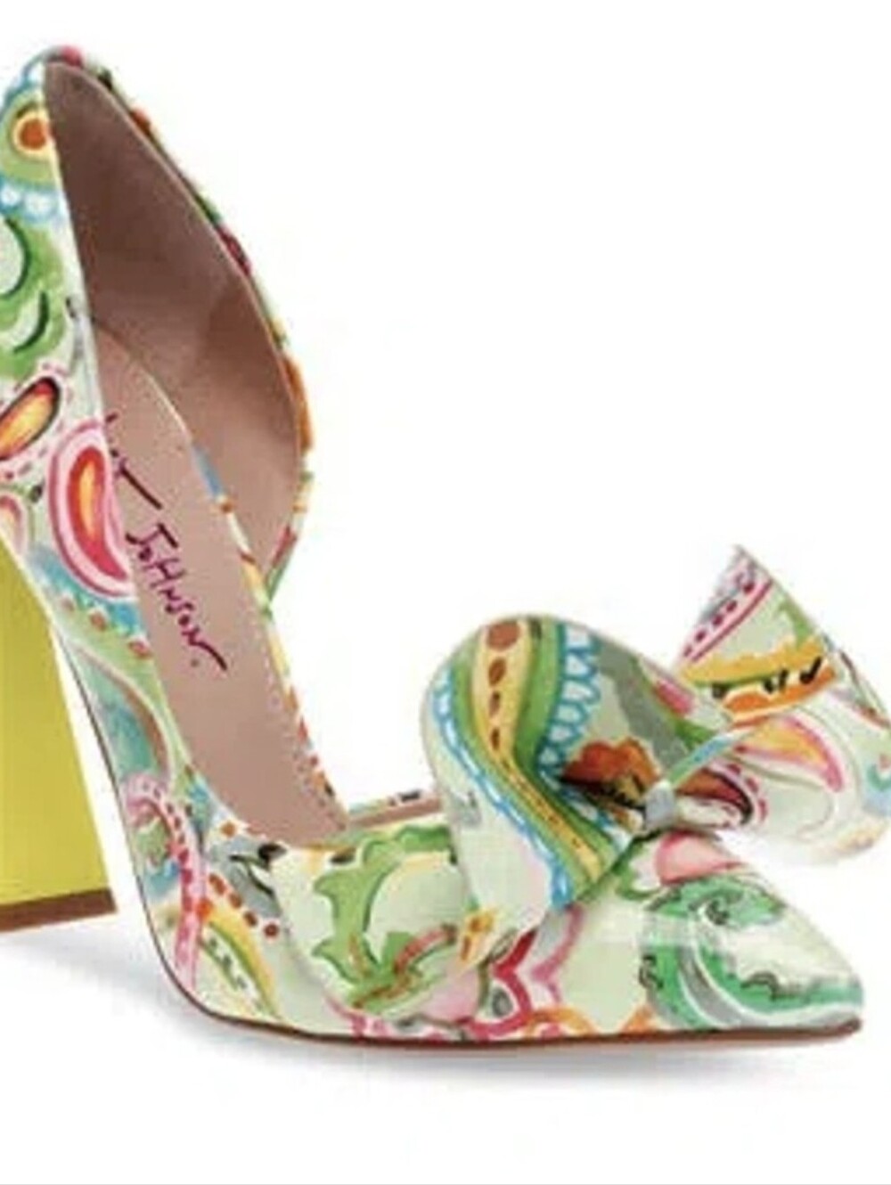 Betsey Johnson Mint Floral Bow Pointed-Toe Heels - Picture 9 of 9